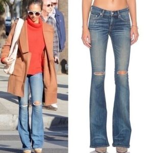 rag & bone Blue Flare Jeans